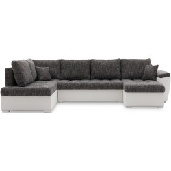 Canapea in forma de U Magnifico Meble Vegas 315/190 Lawa 17/Real 17 Left (Dark Grey/White) Thumb