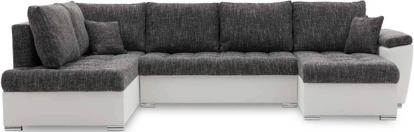 Canapea in forma de U Magnifico Meble Vegas 315/190 Lawa 17/Real 17 Left (Dark Grey/White)