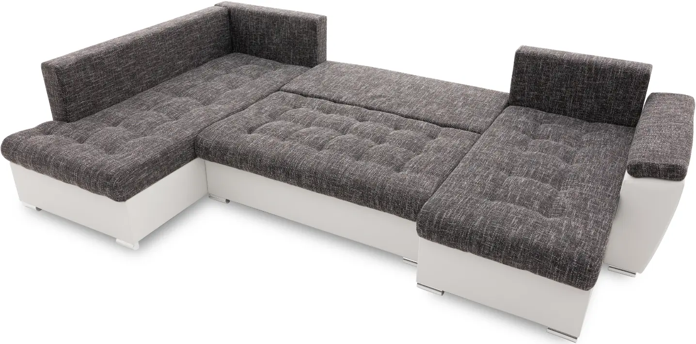 Canapea in forma de U Magnifico Meble Vegas 315/190 Lawa 17/Real 17 Left (Dark Grey/White)