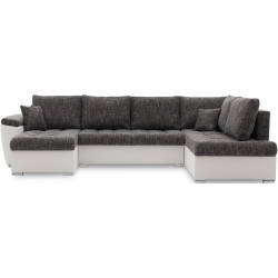 Canapea in forma de U Magnifico Meble Vegas 315/190 Lawa 17/Real 17 Right (Dark Grey/White) Thumb