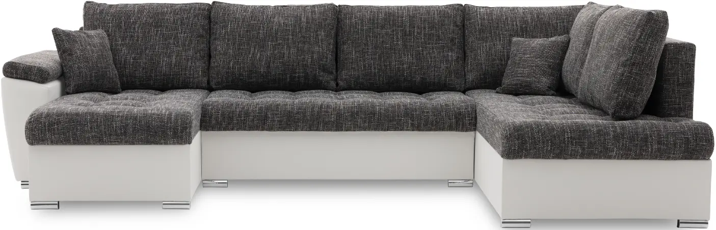 Canapea in forma de U Magnifico Meble Vegas 315/190 Lawa 17/Real 17 Right (Dark Grey/White)