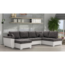 Canapea in forma de U Magnifico Meble Vegas 315/190 Lawa 17/Real 17 Right (Dark Grey/White)