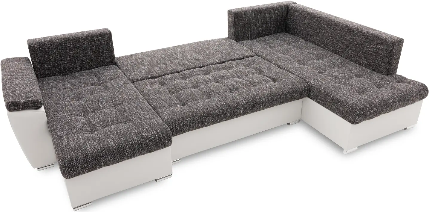 Canapea in forma de U Magnifico Meble Vegas 315/190 Lawa 17/Real 17 Right (Dark Grey/White)