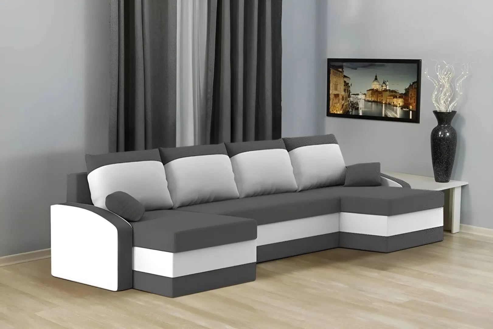 Canapea in forma de U Magnifico Sparta Foam Mikro 27/Mikro 31 (Grey/White)