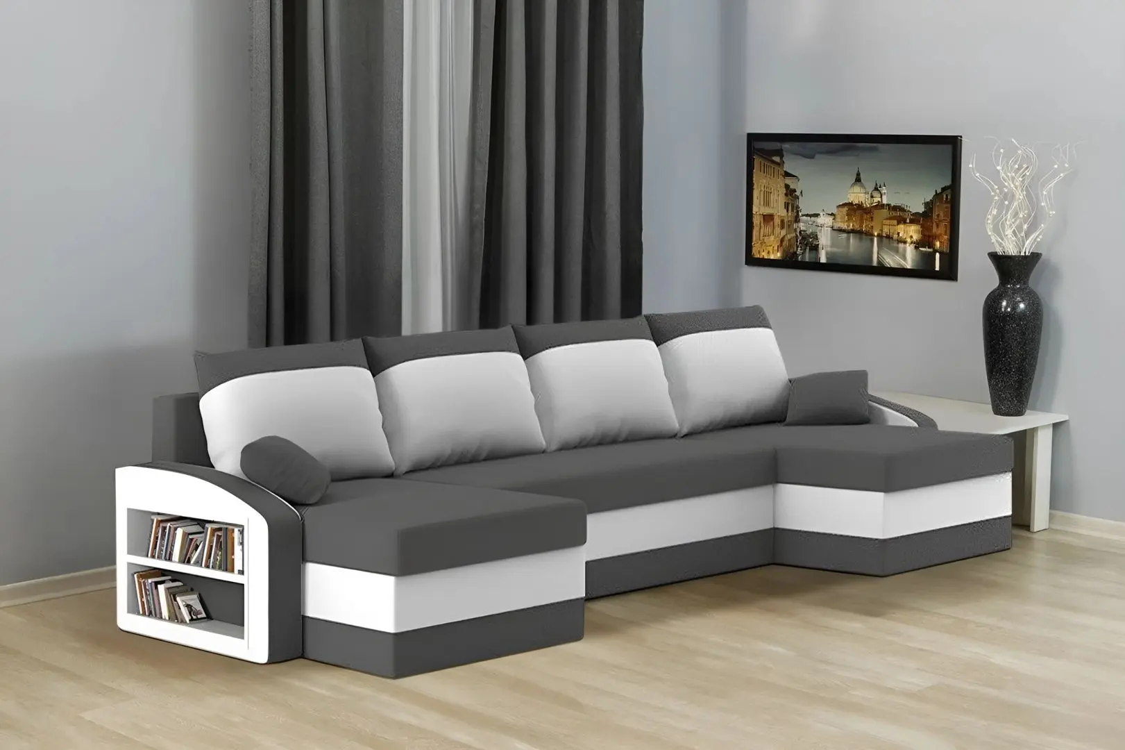 Canapea in forma de U Magnifico Sparta Foam Shelf Left Mikro 27/Mikro 31 (Grey/White)