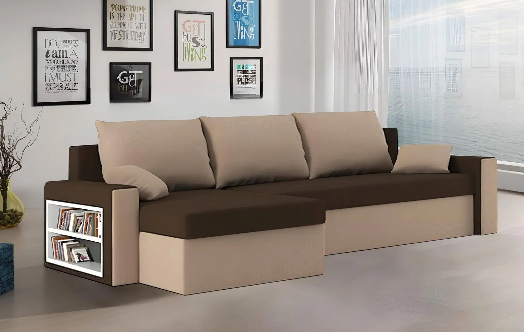 Canapea de colt Magnifico Drive Foam Mikro 20/Mikro 05 (Brown/Cappuccino)