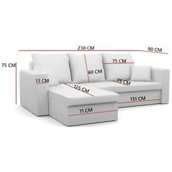 Диван угловой Magnifico Drive Foam Mikro 27/Mikro 31 (Grey/White) Thumb