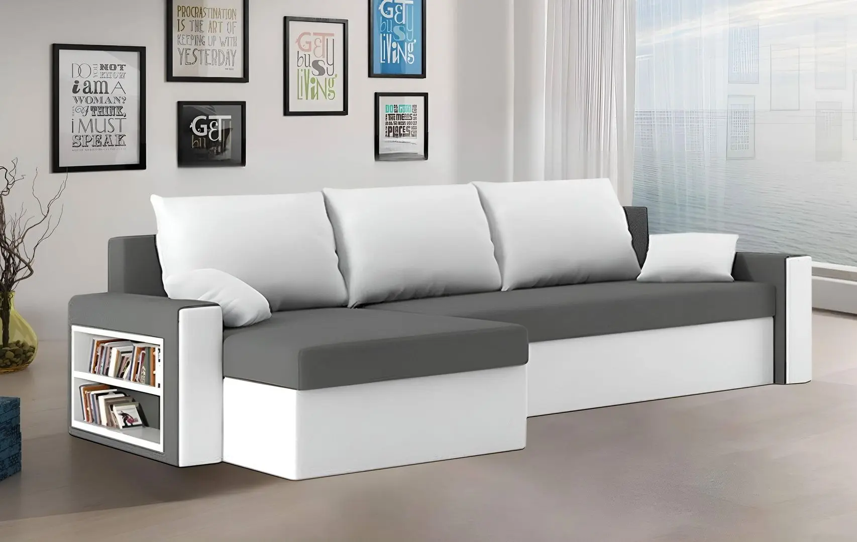 Диван угловой Magnifico Drive Foam Mikro 27/Mikro 31 (Grey/White)