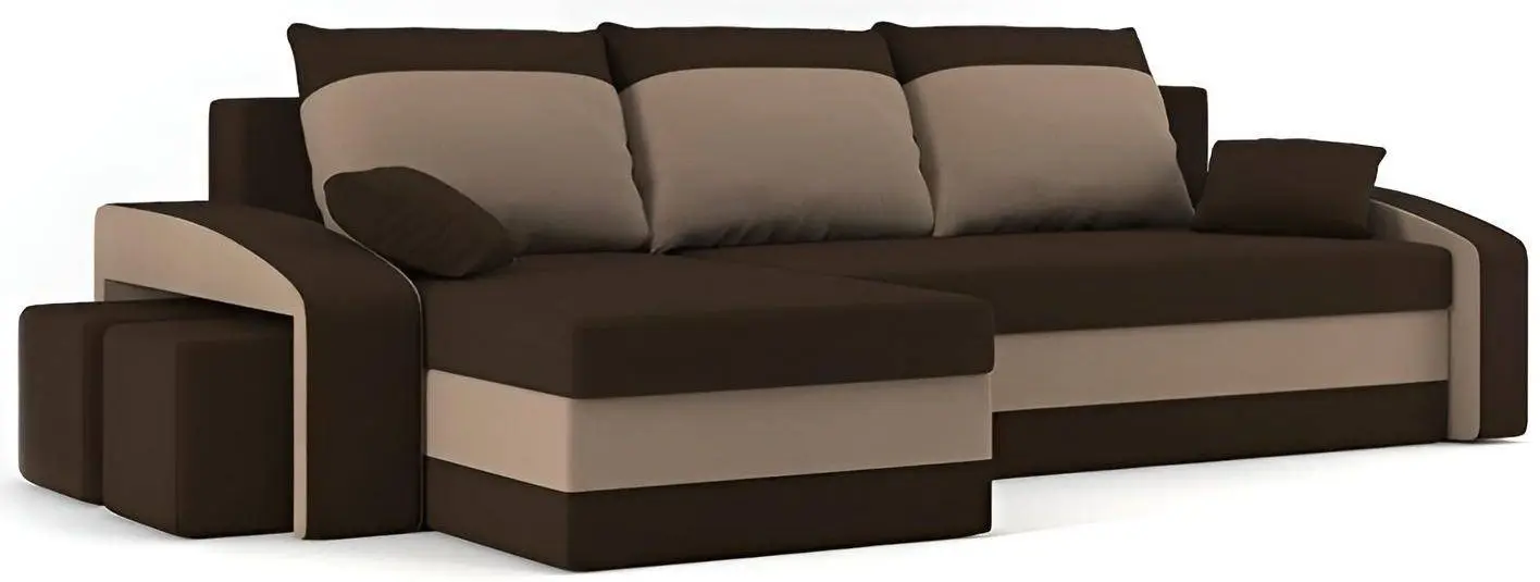 Canapea de colt Magnifico Hewlet Foam Pouffe Left Mikro 20/Mikro 05 (Brown/Cappuccino) - 3