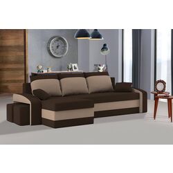 Canapea de colt Magnifico Hewlet Foam Pouffe Left Mikro 20/Mikro 05 (Brown/Cappuccino)