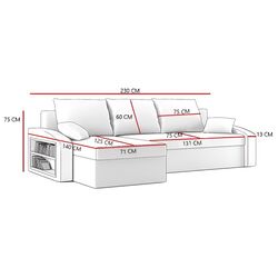 Canapea de colt Magnifico Hewlet Foam Shelf Left Mikro 20/Mikro 05 (Brown/Cappuccino) Thumb