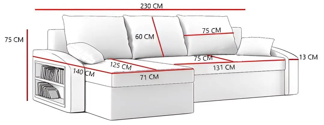 Canapea de colt Magnifico Hewlet Foam Shelf Left Mikro 20/Mikro 05 (Brown/Cappuccino) - 5