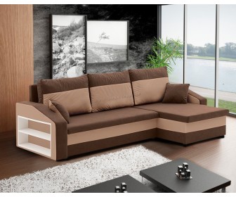 Диван угловой Magnifico Hewlet Foam Shelf Left Mikro 20/Mikro 05 (Brown/Cappuccino)