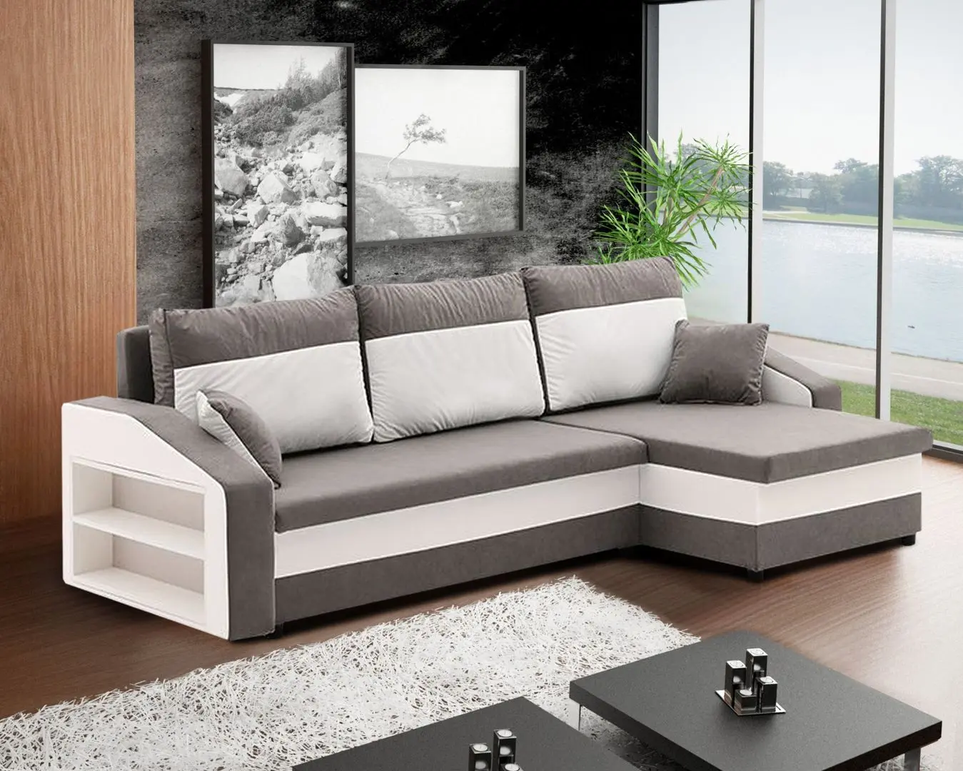 Canapea de colt Magnifico Hewlet Foam Shelf Left Mikro 27/Mikro 31 (Grey/White)