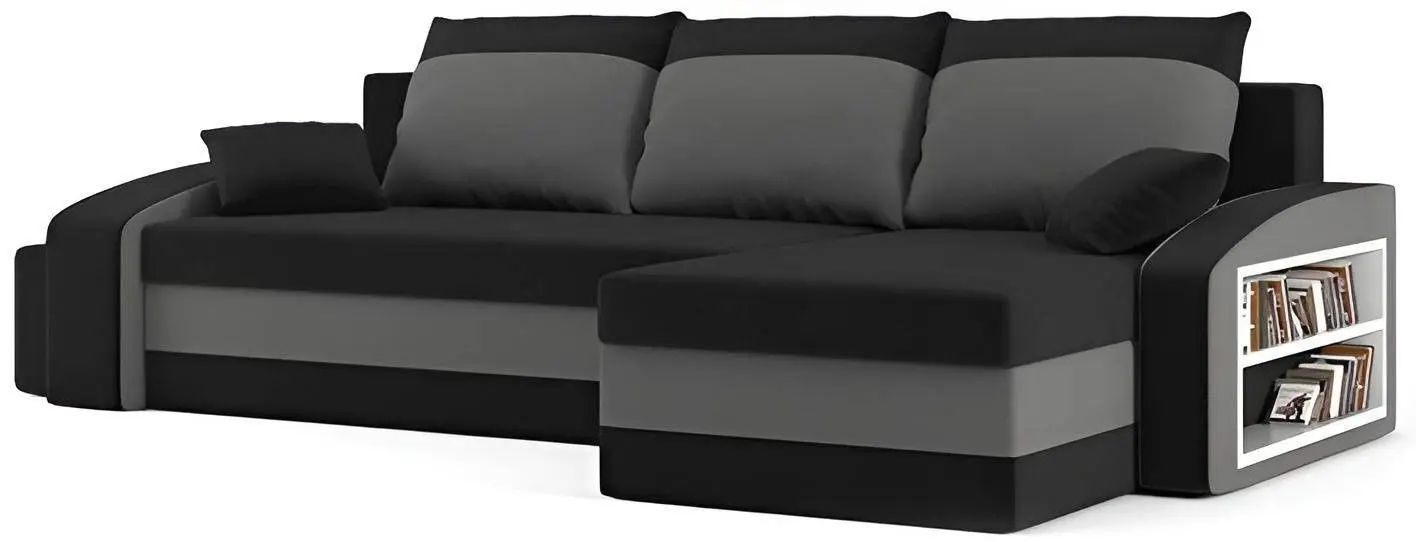 Canapea de colt Magnifico Hewlet Foam Shelf Right/Pouffe Left Mikro 15/Mikro 27 (Black/Grey) - 3