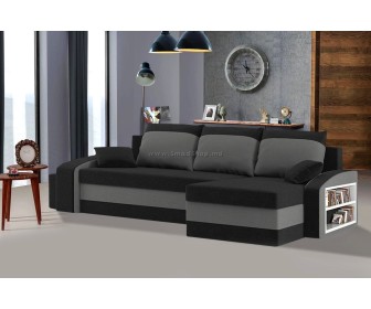 Диван угловой Magnifico Hewlet Foam Shelf Right/Pouffe Left Mikro 15/Mikro 27 (Black/Grey)