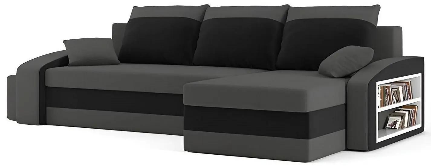 Canapea de colt Magnifico Hewlet Foam Shelf Right/Pouffe Left Mikro 27/Mikro 15 (Grey/Black) - 3
