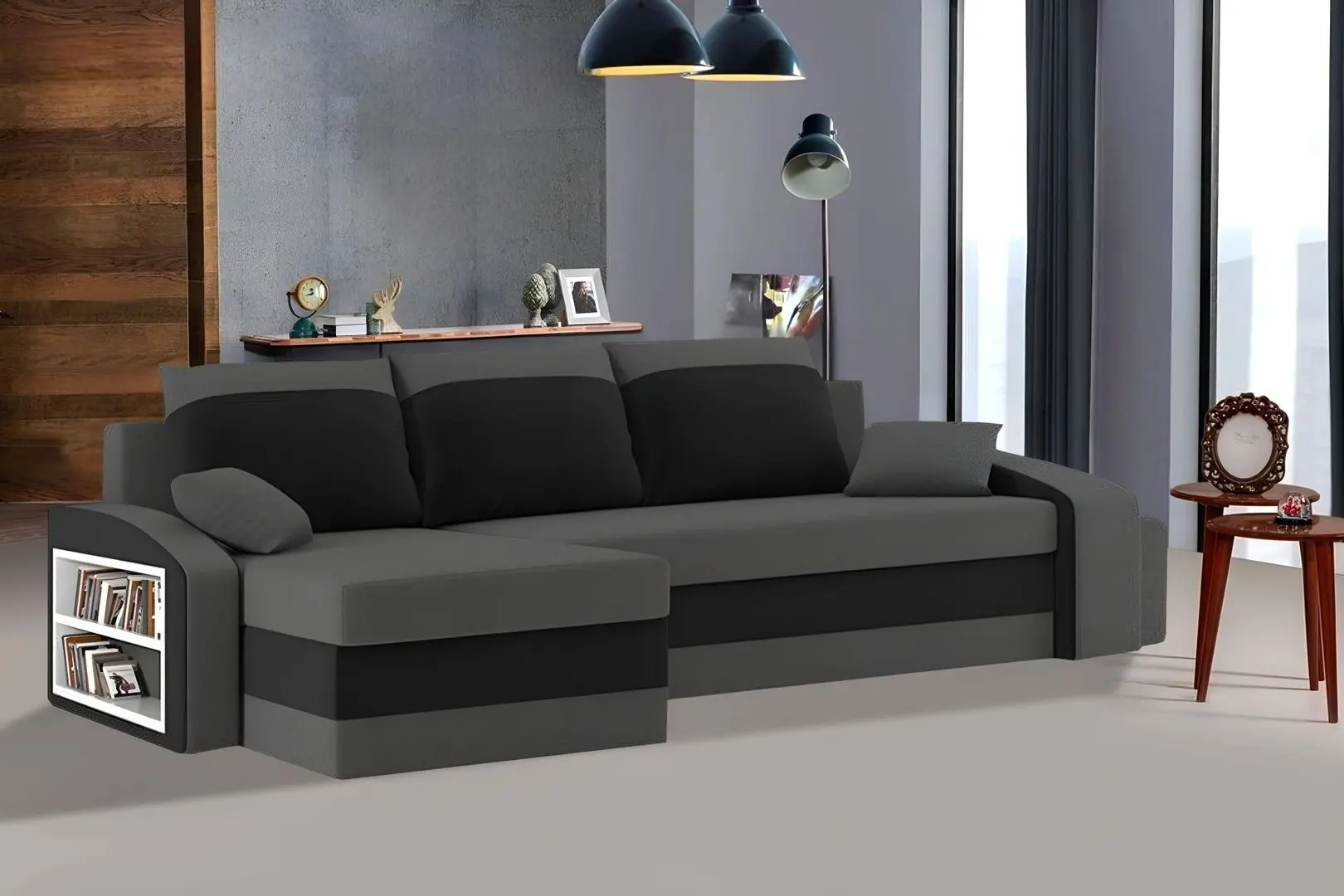 Canapea de colt Magnifico Hewlet Foam Shelf Left/Pouffe Right Mikro 27/Mikro 15 (Grey/Black)