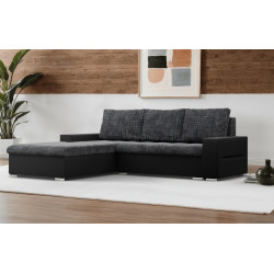 Canapea de colt Magnifico Meble Aurora LL Lawa 17/Real 11 Left (Dark Grey/Black)