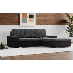 Canapea de colt Magnifico Meble Aurora LL Lawa 17/Real 11 Right (DarkGrey/Black)