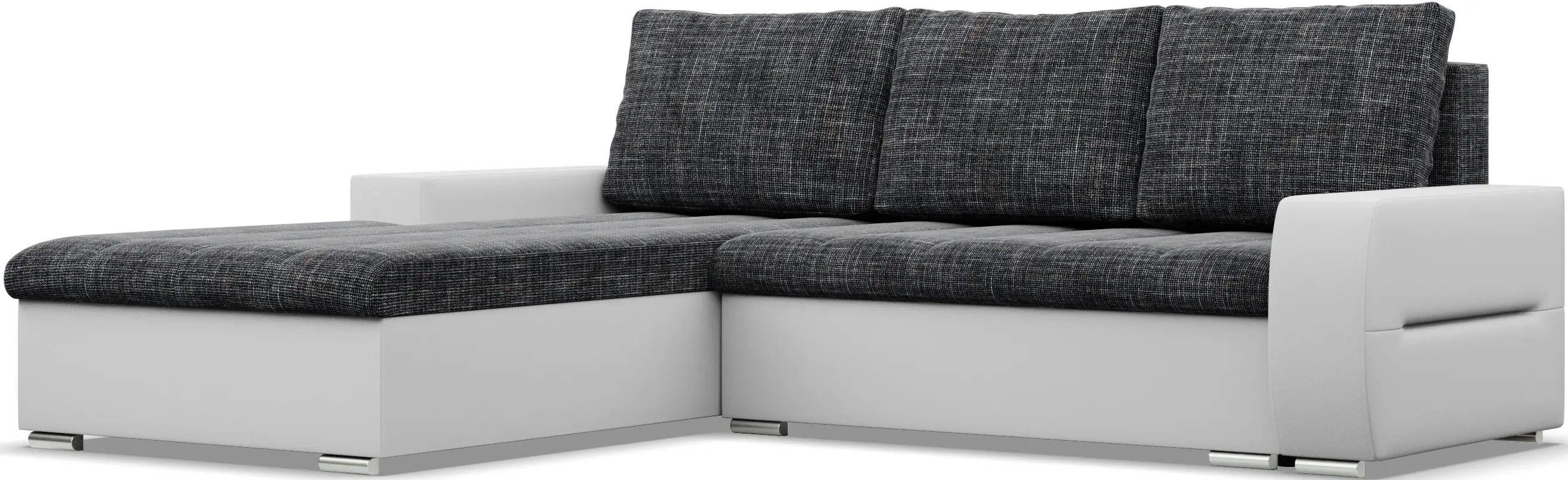 Canapea de colt Magnifico Meble Aurora LL Lawa 17/Real 17 Left (Dark Grey/White)