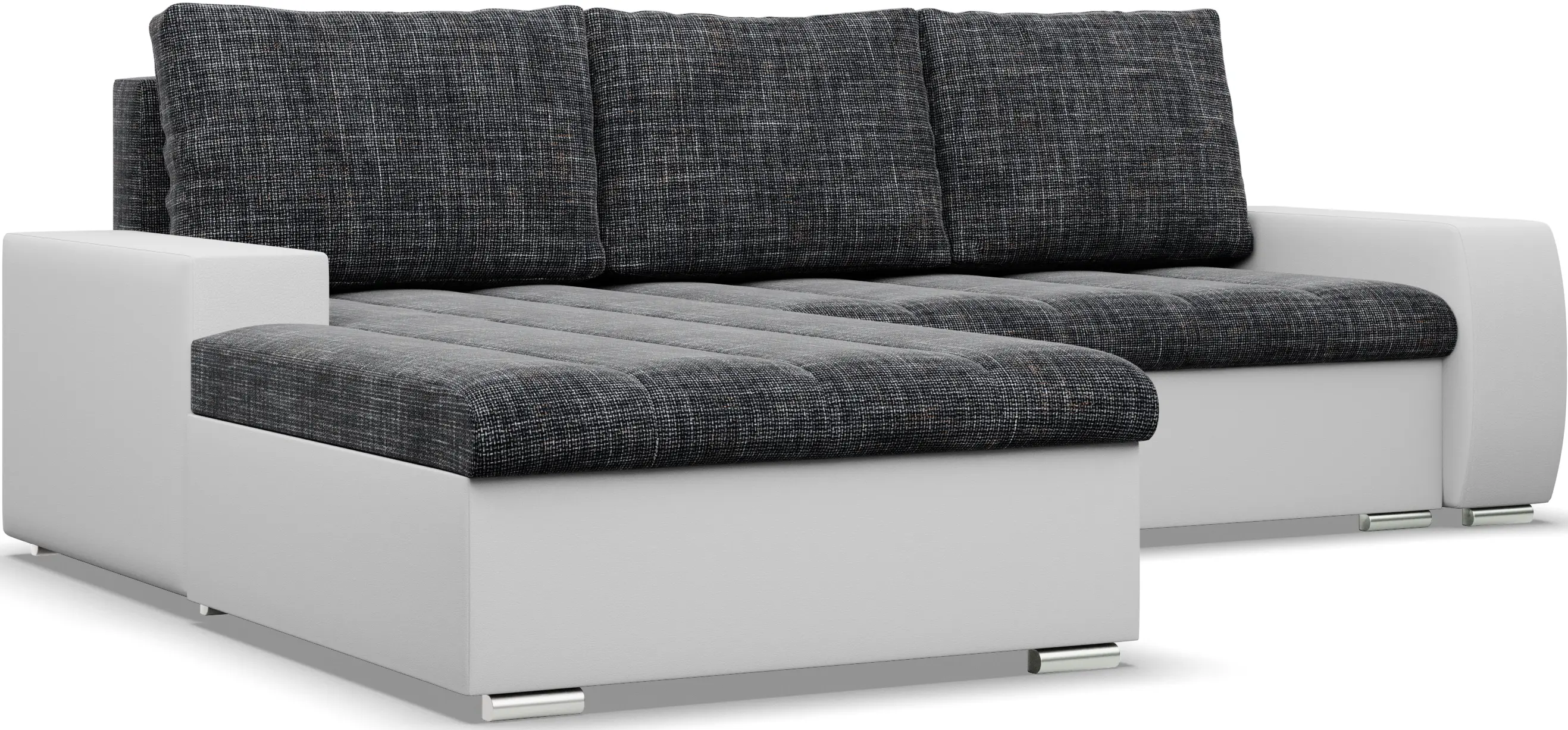 Canapea de colt Magnifico Meble Aurora LL Lawa 17/Real 17 Left (Dark Grey/White)