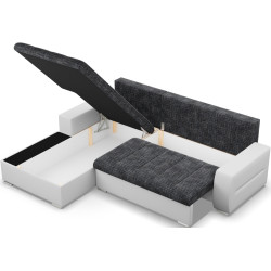 Canapea de colt Magnifico Meble Aurora LL Lawa 17/Real 17 Left (Dark Grey/White) Thumb