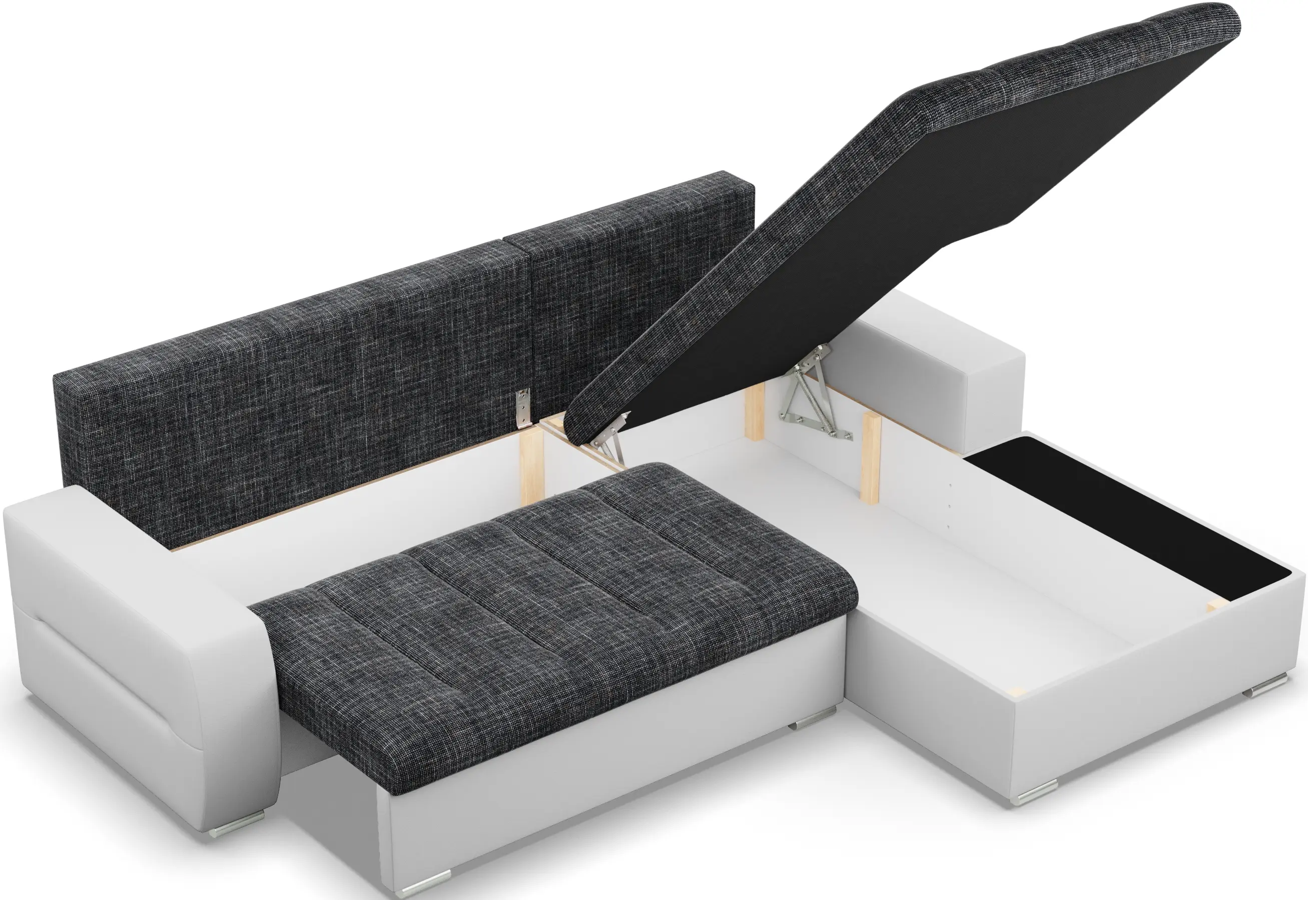 Диван угловой Magnifico Meble Aurora LL Lawa 17/Real 17 Right (Dark Grey/White)