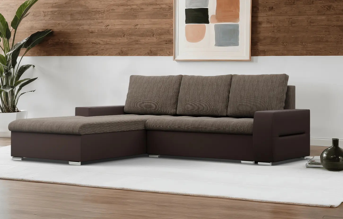 Диван угловой Magnifico Meble Aurora LL Lawa 2/Real 66 Left (Brown)