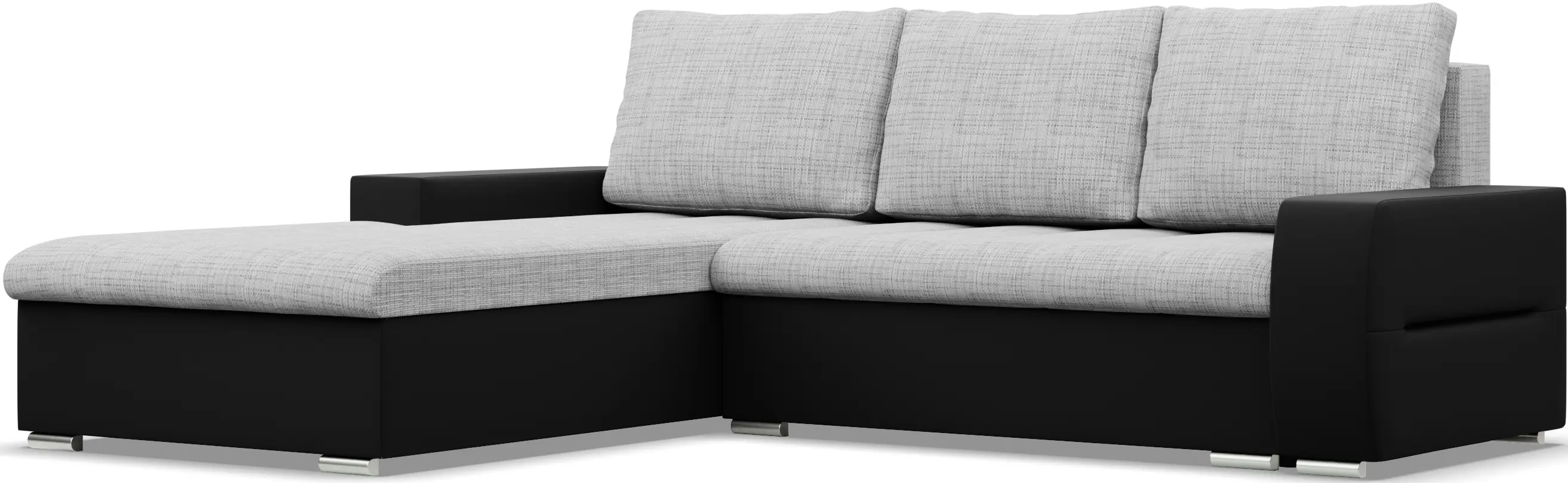 Canapea de colt Magnifico Meble Aurora LL Lawa 9/Real 11 Left (Light Grey/Black)