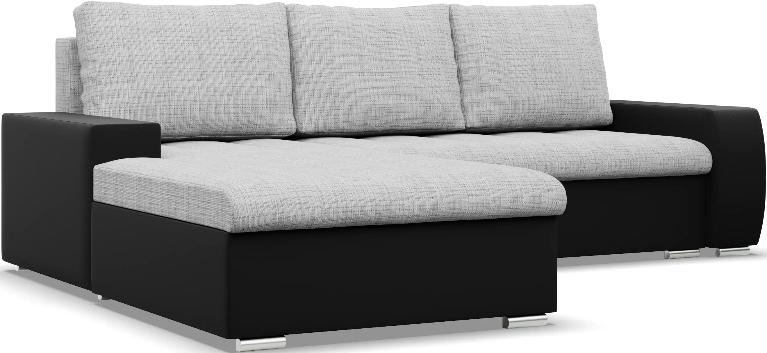 Canapea de colt Magnifico Meble Aurora LL Lawa 9/Real 11 Left (Light Grey/Black)