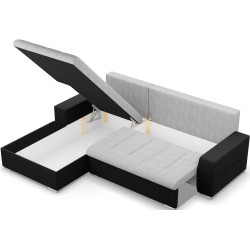 Canapea de colt Magnifico Meble Aurora LL Lawa 9/Real 11 Left (Light Grey/Black) Thumb