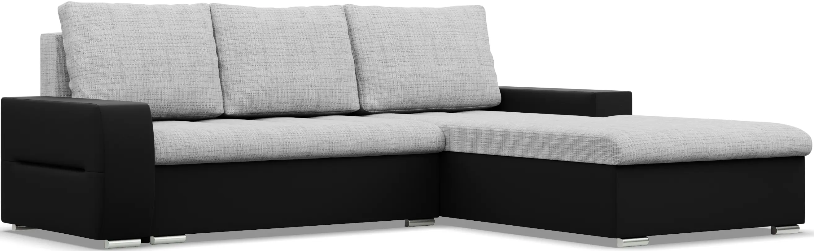 Canapea de colt Magnifico Meble Aurora LL Lawa 9/Real 11 Right (Light Grey/Black)