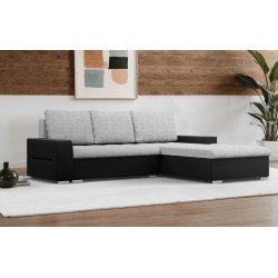 Canapea de colt Magnifico Meble Aurora LL Lawa 9/Real 11 Right (Light Grey/Black)