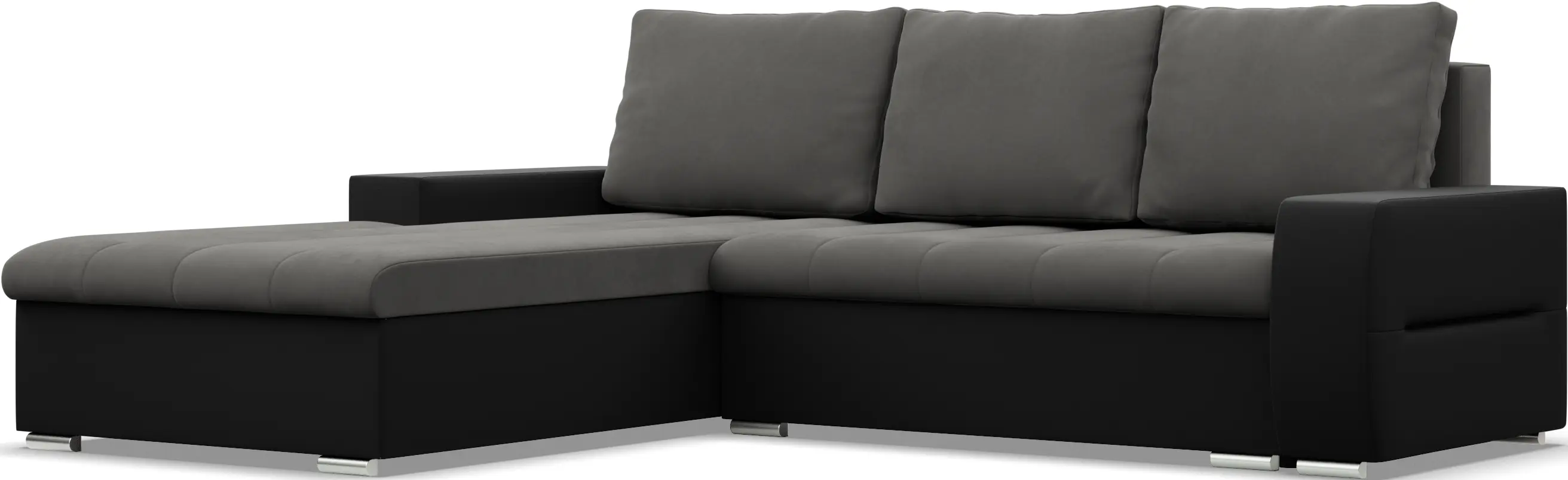 Canapea de colt Magnifico Meble Aurora LL Trinity 15/Real 11 Left (Dark Grey/Black)