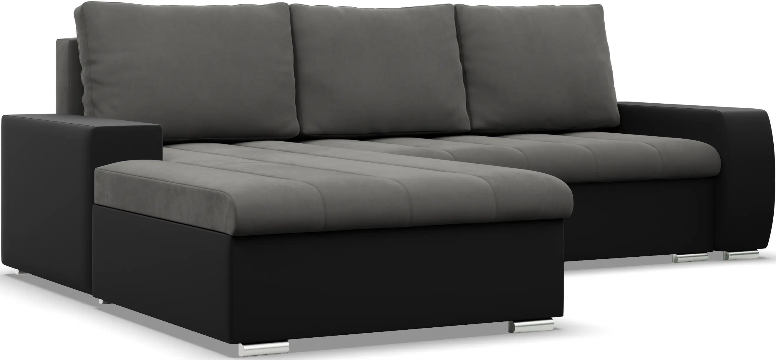 Canapea de colt Magnifico Meble Aurora LL Trinity 15/Real 11 Left (Dark Grey/Black)