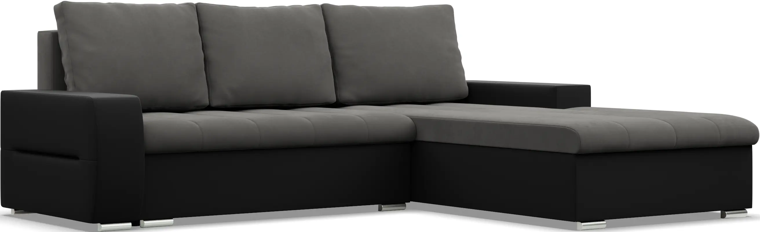 Canapea de colt Magnifico Meble Aurora LL Trinity 15/Real 11 Right (Dark Grey/Black)