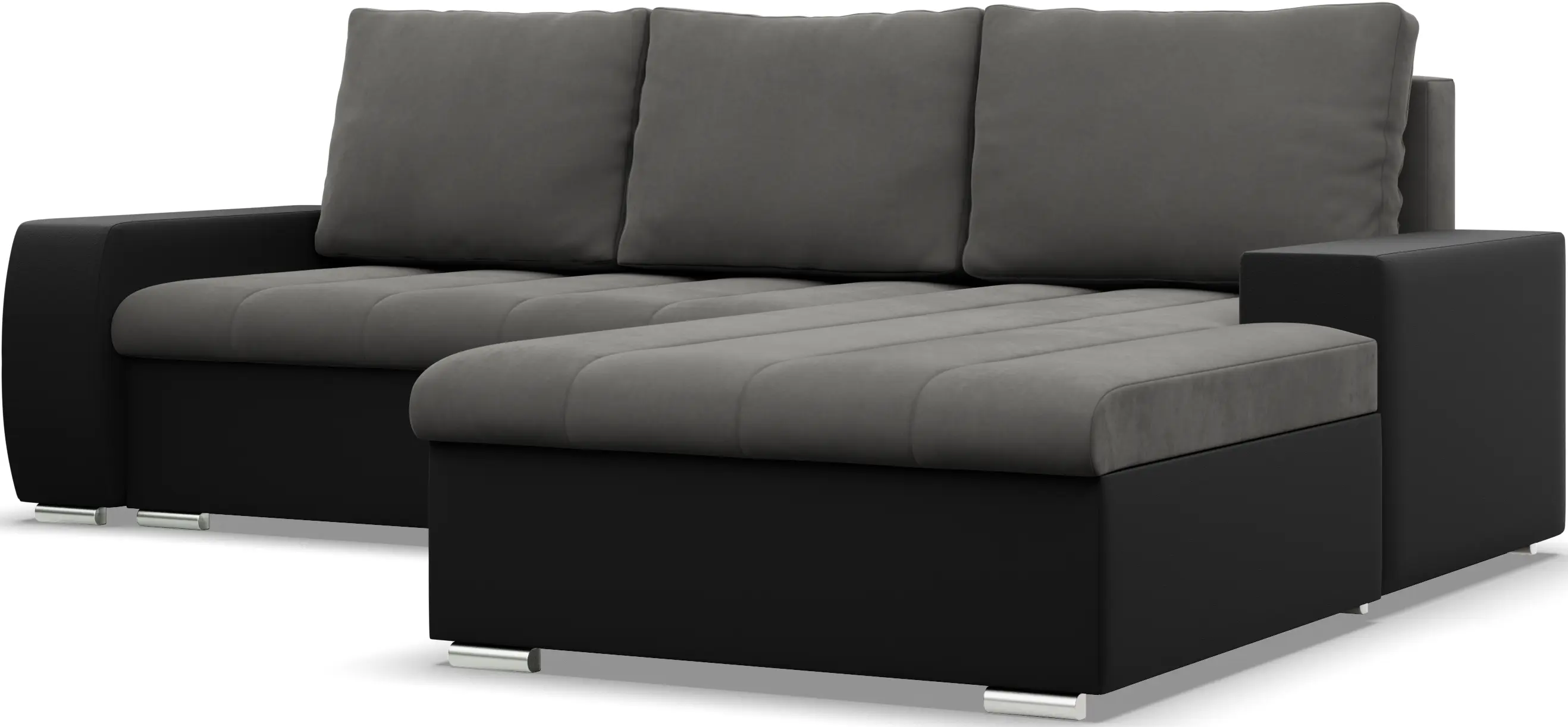 Canapea de colt Magnifico Meble Aurora LL Trinity 15/Real 11 Right (Dark Grey/Black)