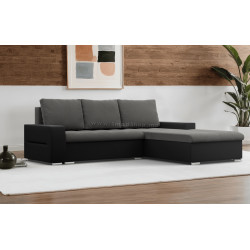 Canapea de colt Magnifico Meble Aurora LL Trinity 15/Real 11 Right (Dark Grey/Black)