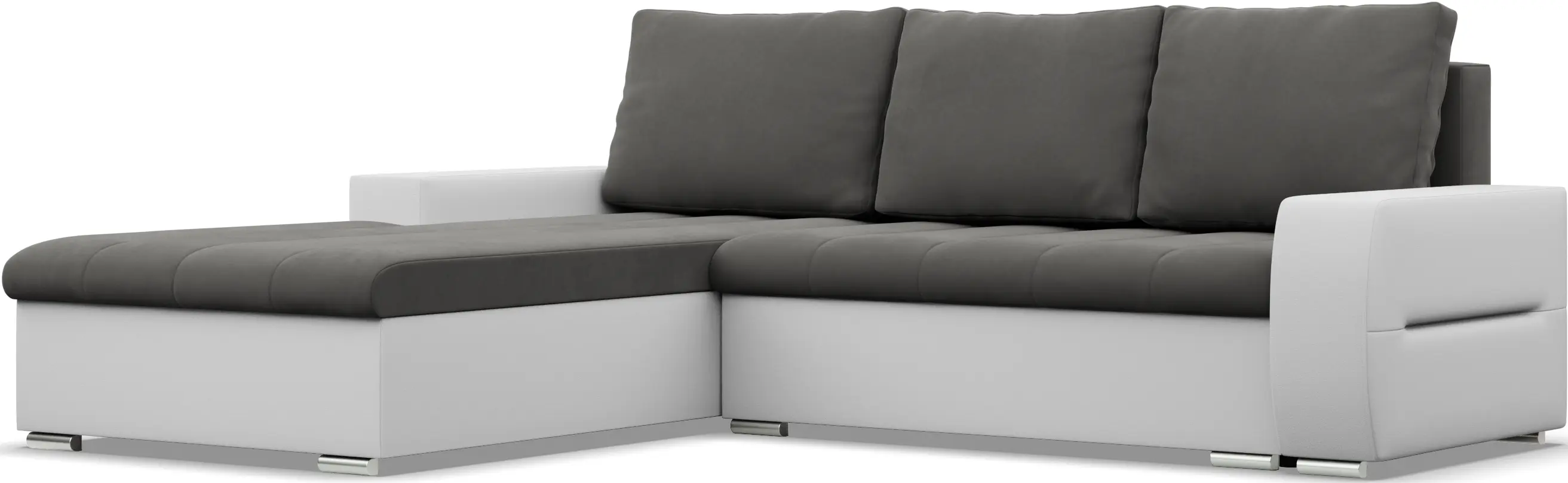 Canapea de colt Magnifico Meble Aurora LL Trinity/Real 17 Left (Dark Grey/White)