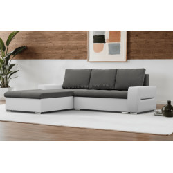 Canapea de colt Magnifico Meble Aurora LL Trinity/Real 17 Left (Dark Grey/White)