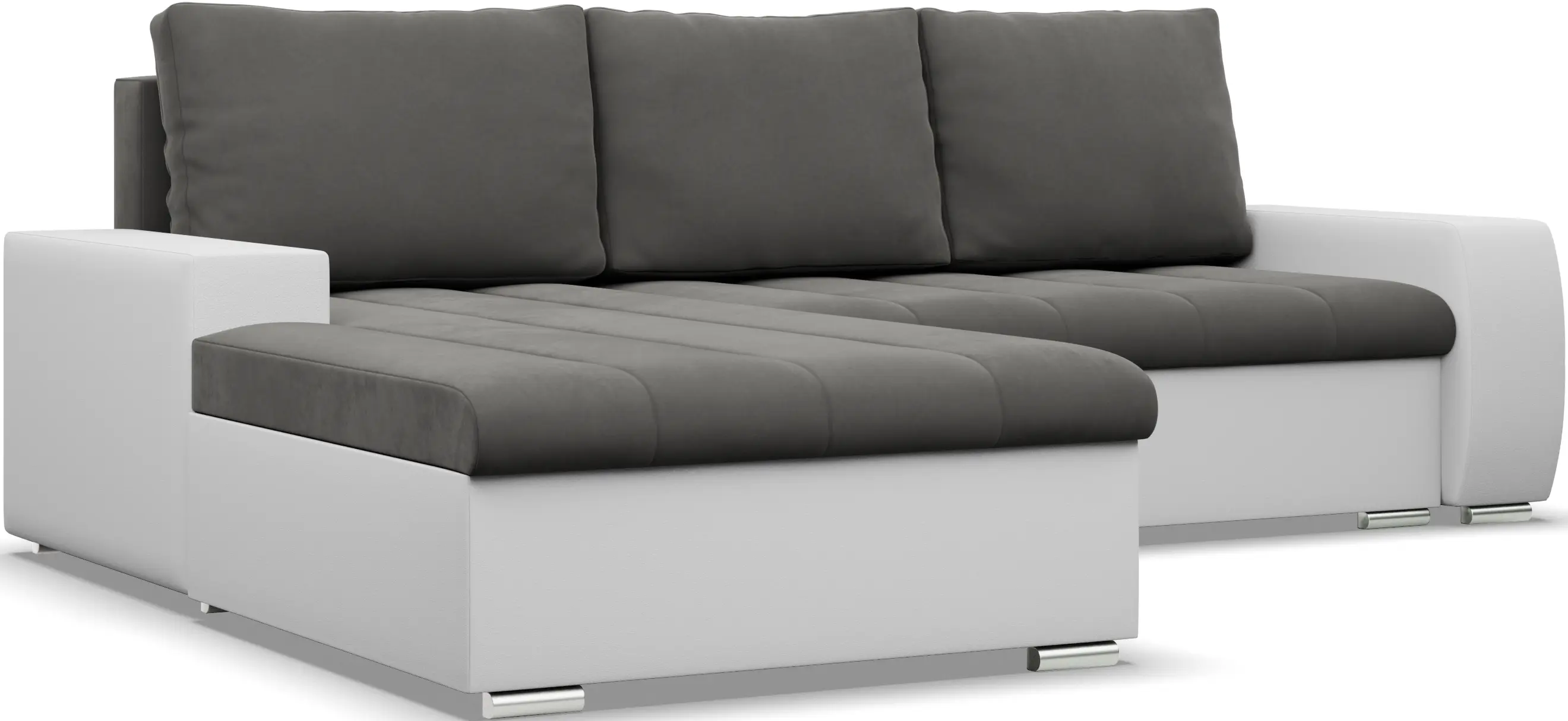 Canapea de colt Magnifico Meble Aurora LL Trinity/Real 17 Left (Dark Grey/White)