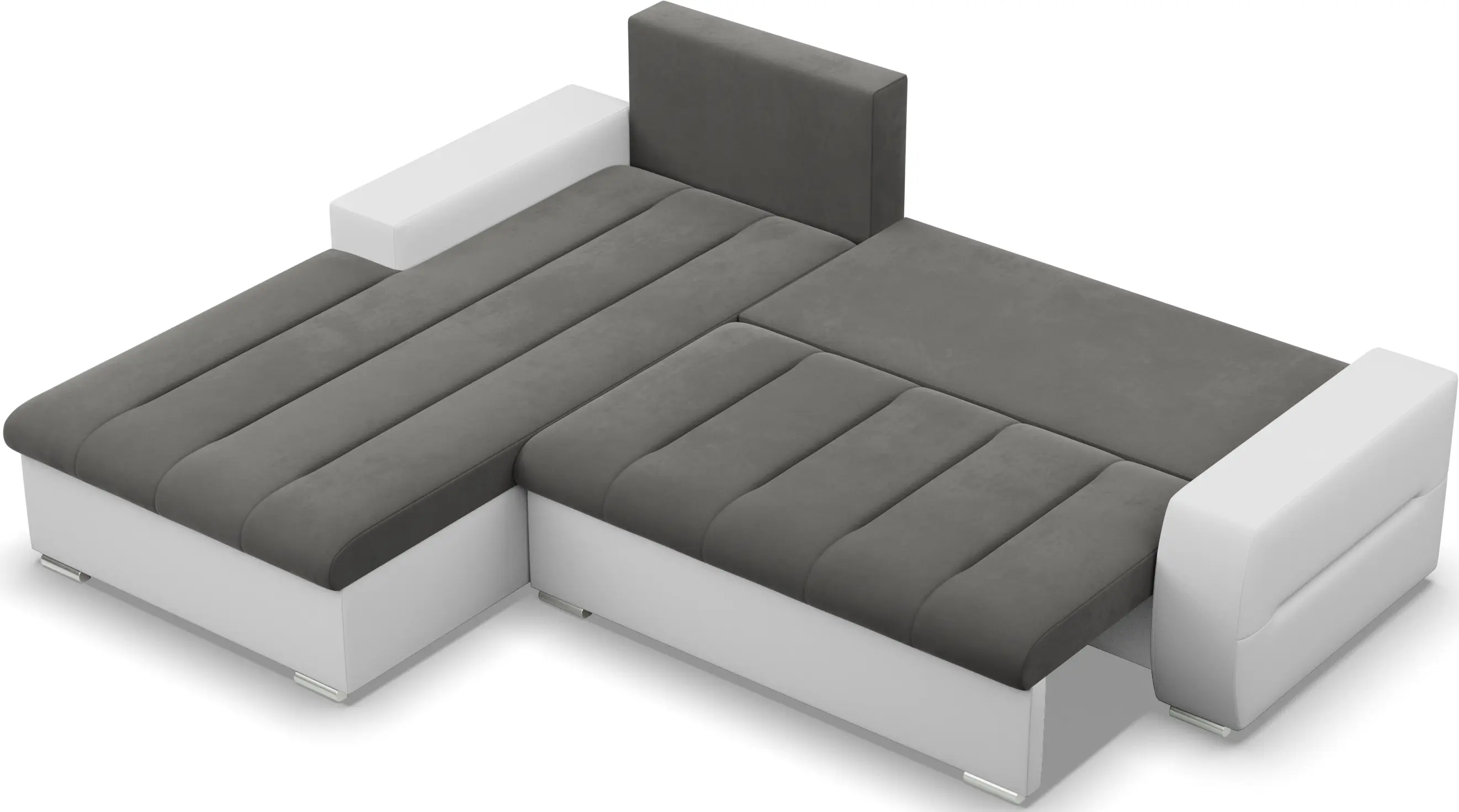 Canapea de colt Magnifico Meble Aurora LL Trinity/Real 17 Left (Dark Grey/White)