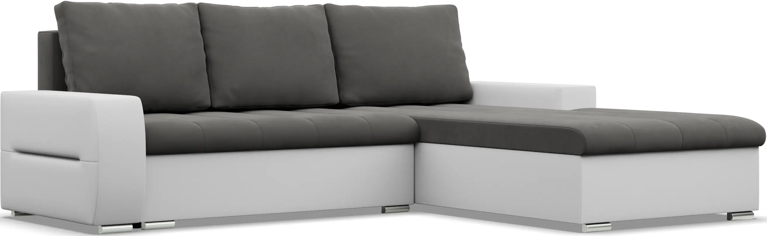 Canapea de colt Magnifico Meble Aurora LL Trinity 15/Real 17 Right (Dark Grey/White)