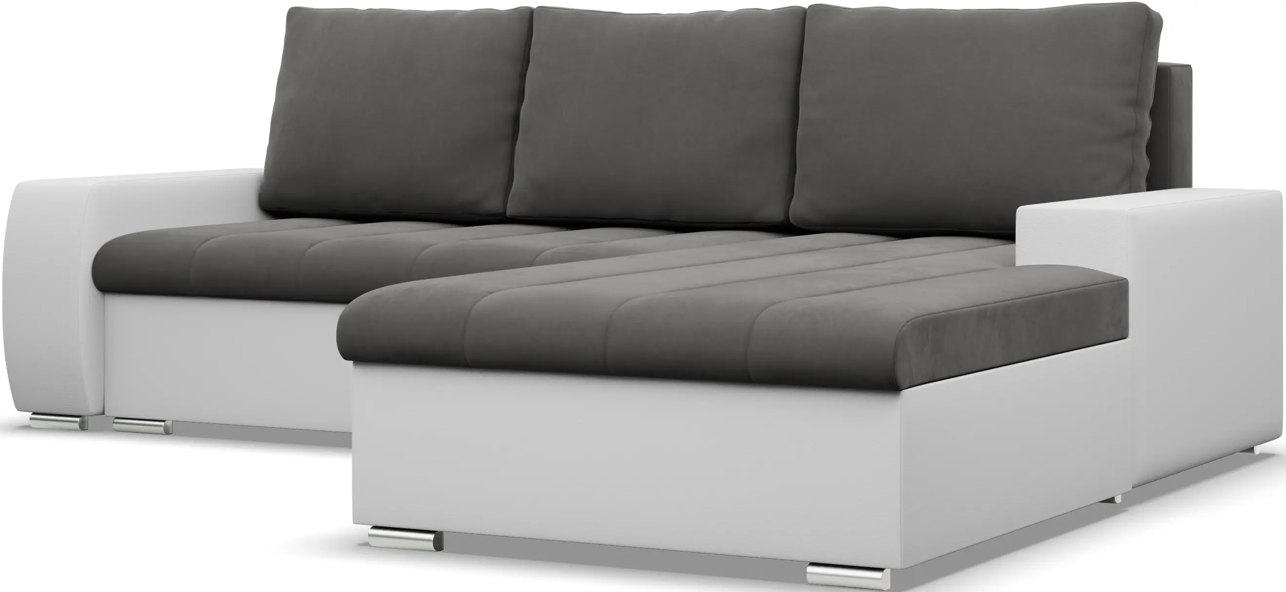 Canapea de colt Magnifico Meble Aurora LL Trinity 15/Real 17 Right (Dark Grey/White)