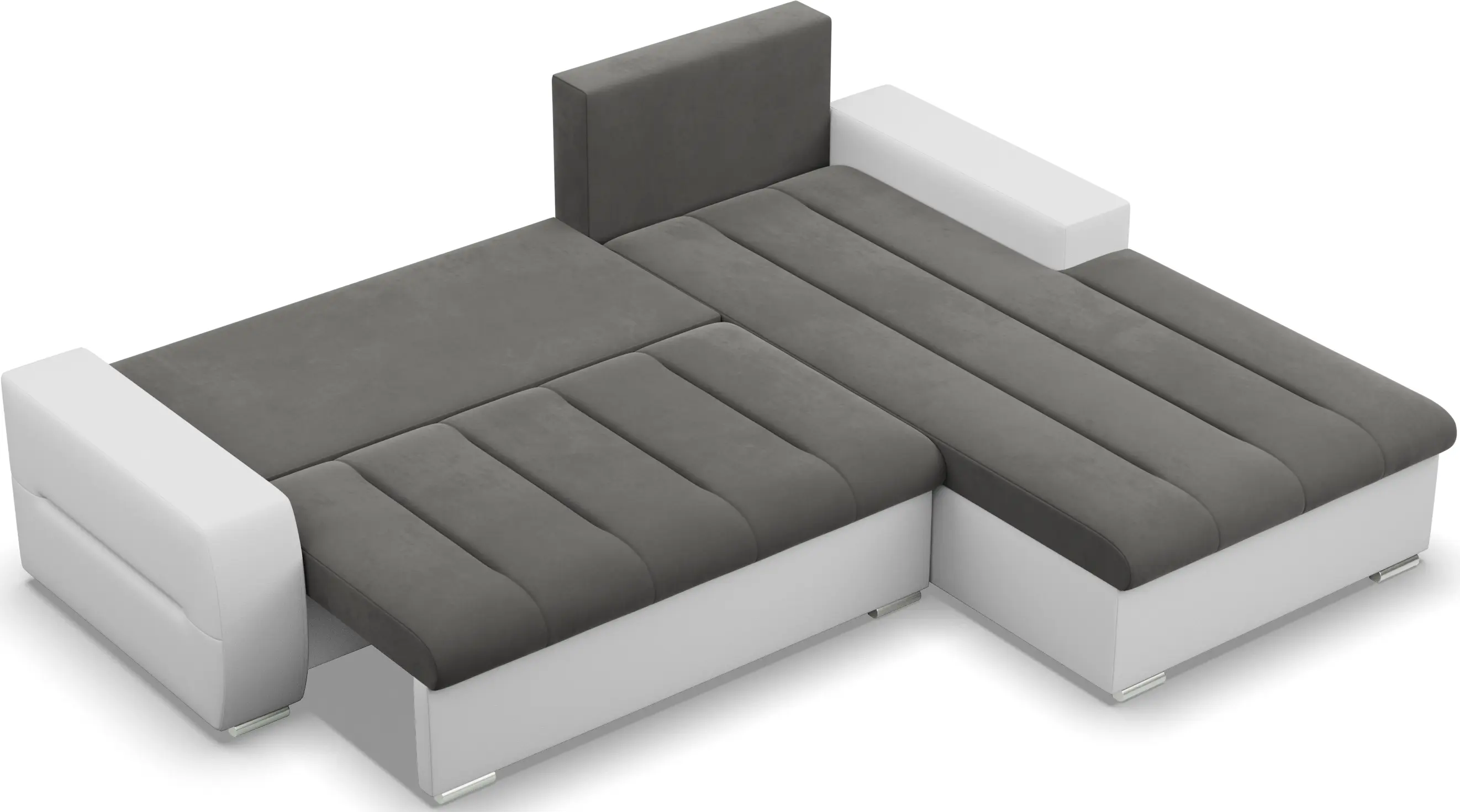 Canapea de colt Magnifico Meble Aurora LL Trinity 15/Real 17 Right (Dark Grey/White)