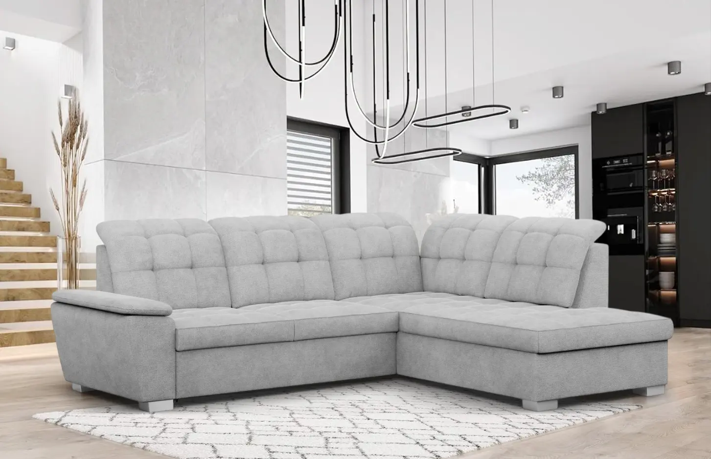 Диван угловой Magnifico Meble Baron Premium Glow 15 Righ (Light Grey)