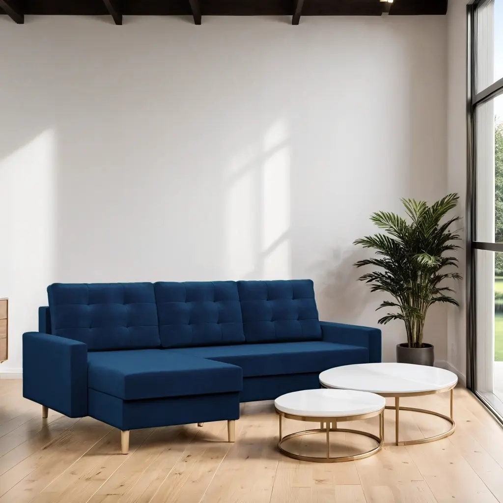 Canapea de colt Magnifico Meble Blank LL Bonell Kronos 09 (Navy)