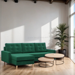 Canapea de colt Magnifico Meble Blank LL Bonell Kronos 19 (Bottle Green)