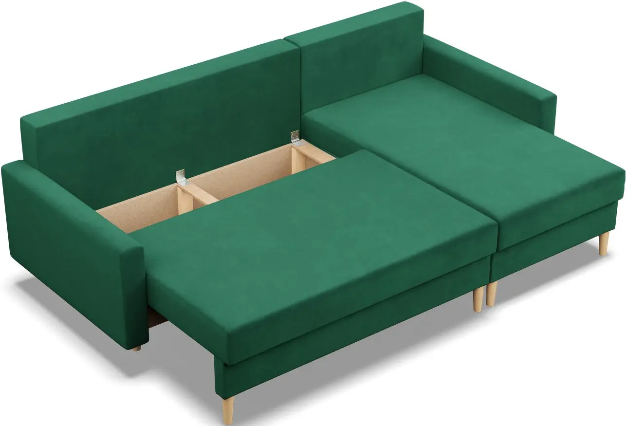 Canapea de colt Magnifico Meble Blank LL Bonell Kronos 19 (Bottle Green)